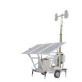 Work site led flood light portable vehicle mounted solar generated mobile solar light tower